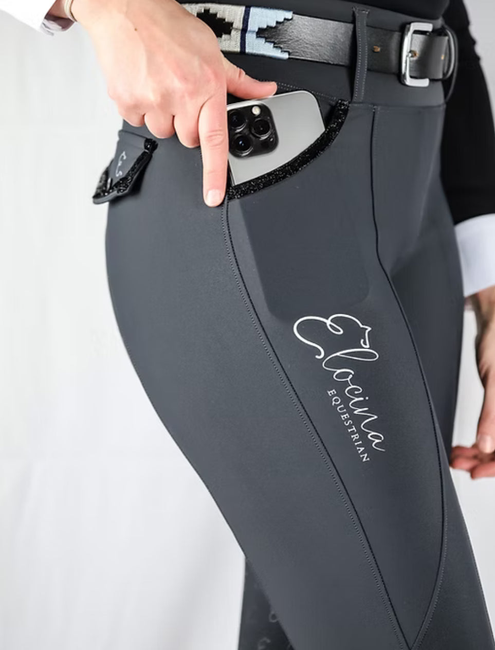 Reithose Elocina Emilia 2.0 Dunkelgrau Vollbesatz