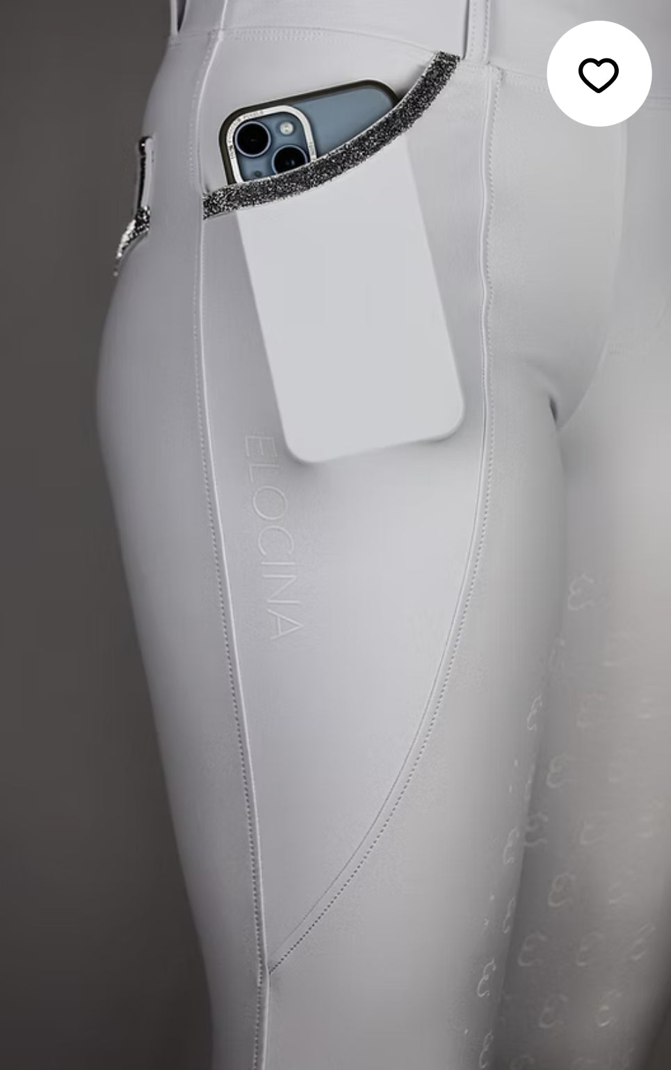 Reithose Elocina Emilia 2.0 weiß Vollbesatz