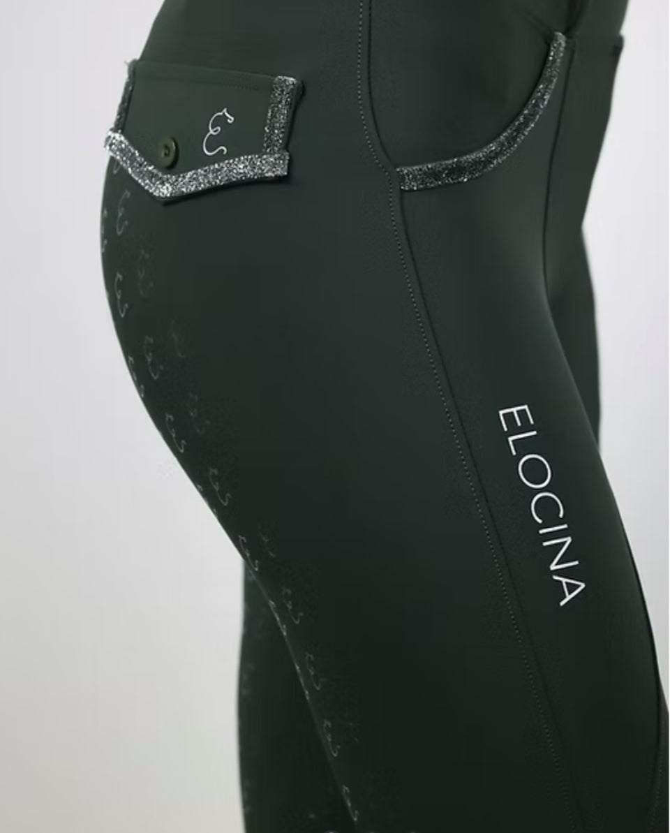 Reithose Elocina Emilia 2.0 Dunkelgrün Vollbesatz