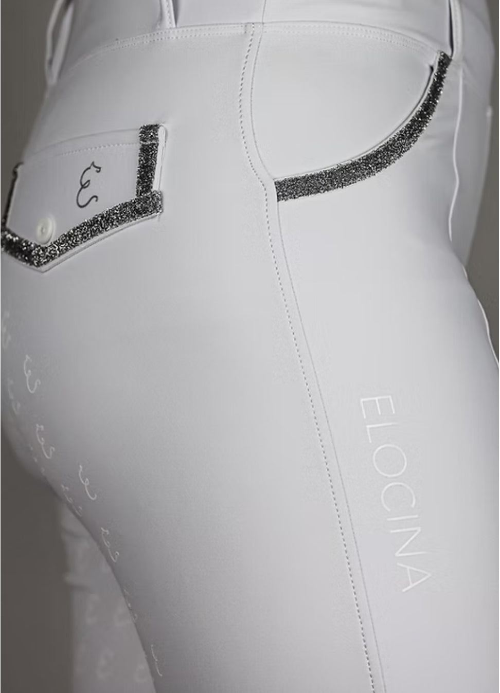 Reithose Elocina Emilia 2.0 weiß Vollbesatz