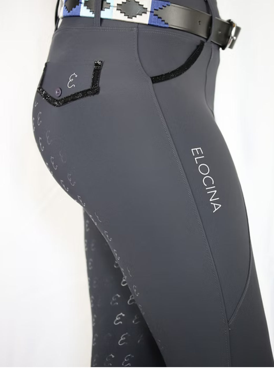 Reithose Elocina Emilia 2.0 Dunkelgrau Vollbesatz
